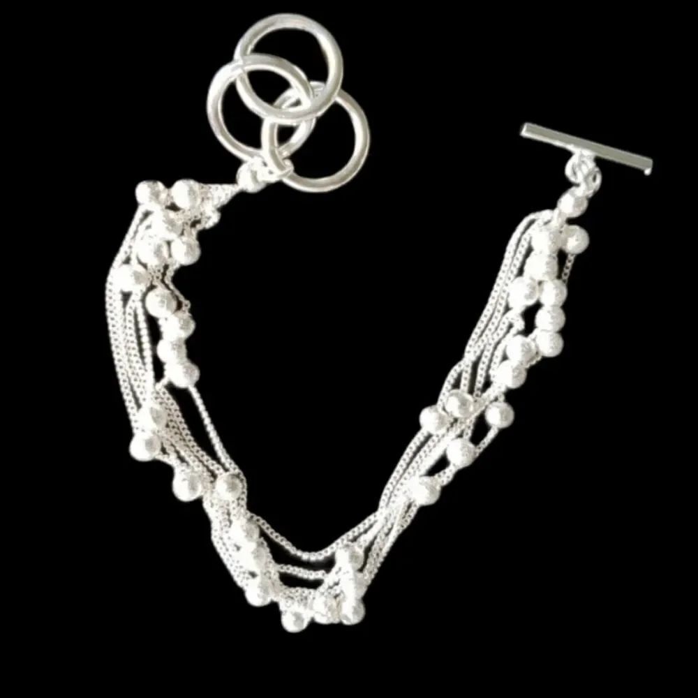 šļø925āsilverĀ beadedāstringābracelet - Picture 1 of 2